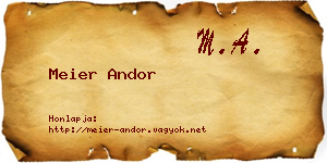 Meier Andor névjegykártya